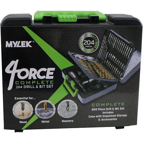 MYLEK 204 Piece Drill Bit And Screwdriver Accessory Set
