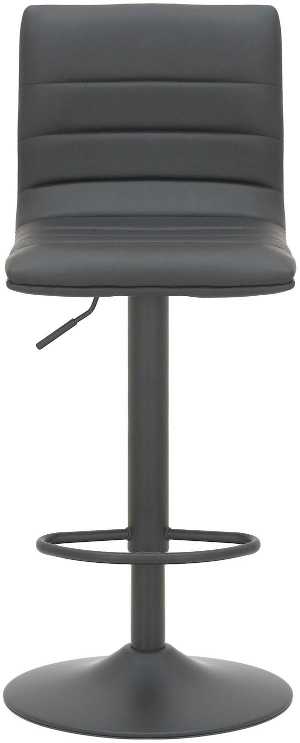 Lamboro Aldo Black Bar Stool - Adjustable Height Kitchen Stool with Faux Leather Seat