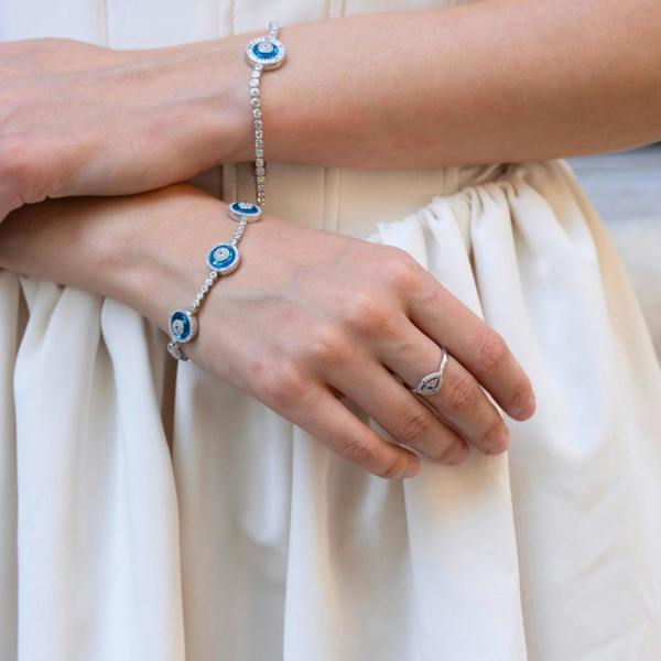 Spero London Ancient Evil Eye Sterling Silver Ring