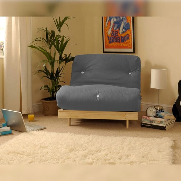 Comfy Living Wooden Futon sofa bed frame with a Standard Mattress