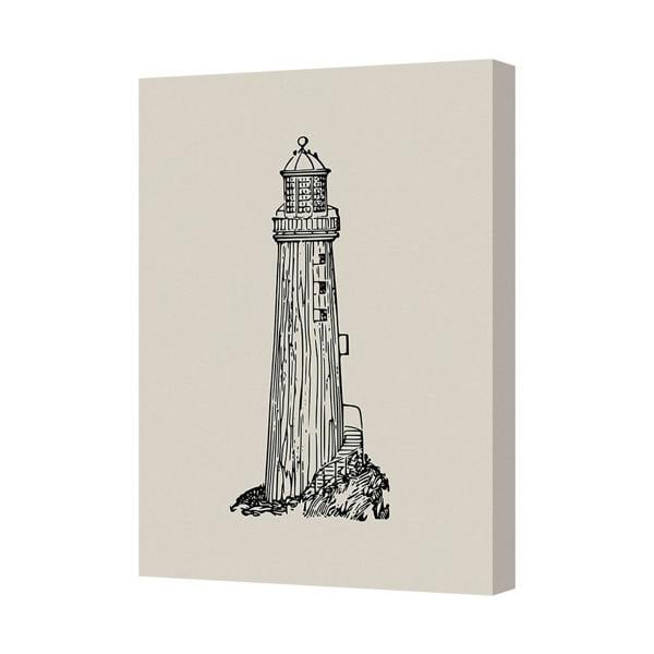 Benjamin Tate Design Lighthouse Canvas Wall Art Print Coastal Seaside Home Decor