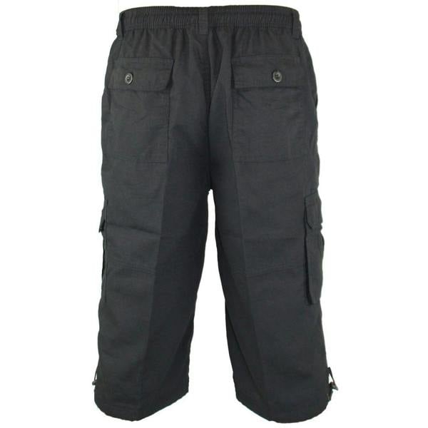 Duke Mens D555 Mason Kingsize Cargo Shorts - Black - 