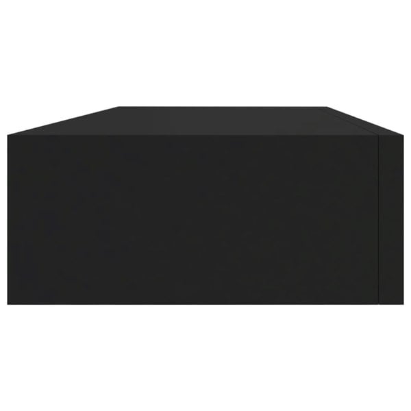 Berkfield Wall-mounted Drawer Shelf Black 60x23.5x10cm MDF