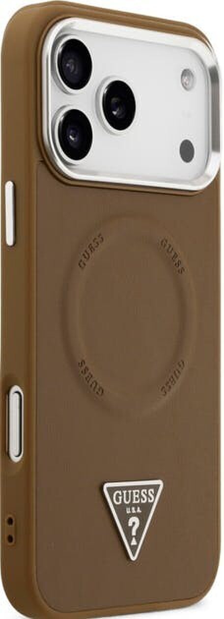 Guess Triangle Logo Case with MagSafe for iPhone 17 Pro Max 6.9" Brown - GUHMP17XPSDTSCMW