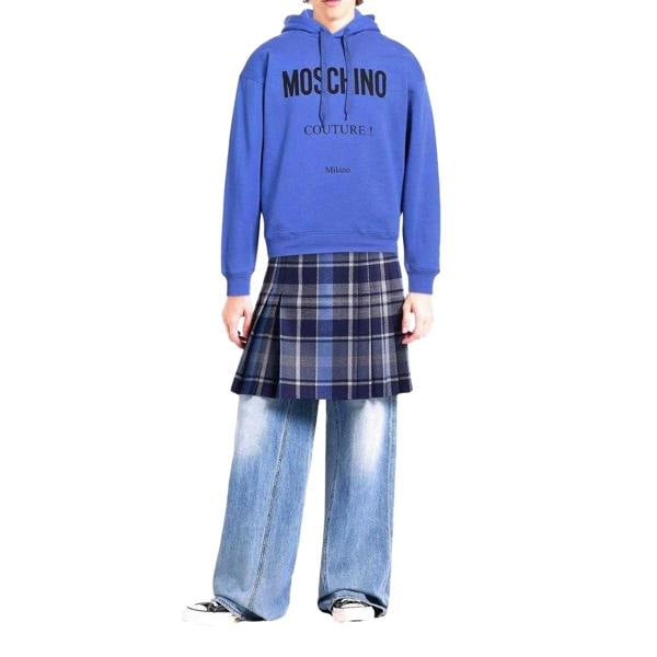 Moschino Mens Couture Milano Hoodie - Blue - 