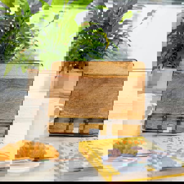 KitchenCraft Industrial Kitchen Metal / Wooden Cookbook Stand & Tablet Holder