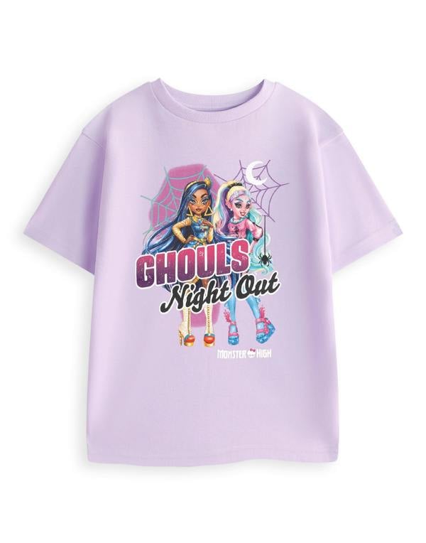 Vanilla Underground Monster High Girls Grey Let's get spooky Short Sleeved T-Shirt