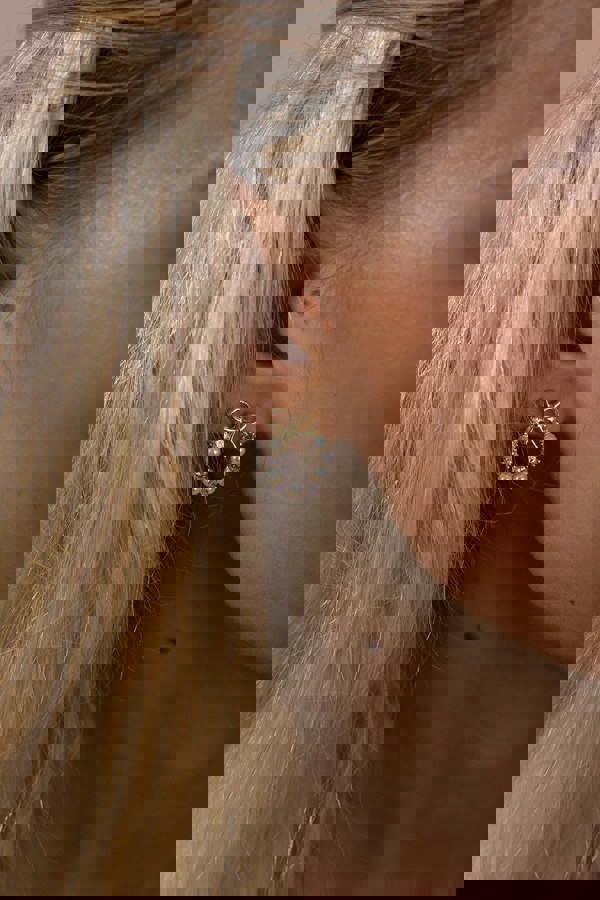 SVNX Pearl & Diamante Bow Wreath Stud Earrings - Gift Boxed