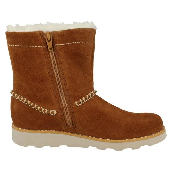 Clarks Girls Clarks Casual Fur Lined Boots Crown Piper