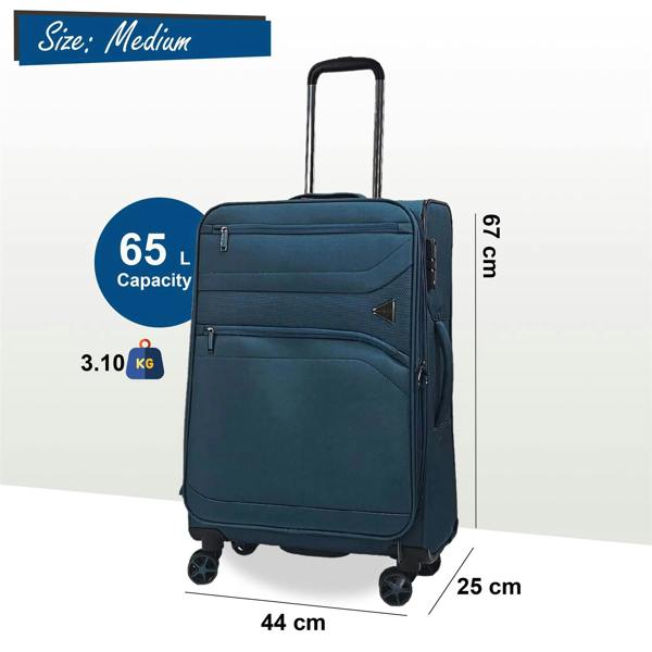 Snowball Lightweight Soft  Dual 4 Wheel Luggage Suitcases