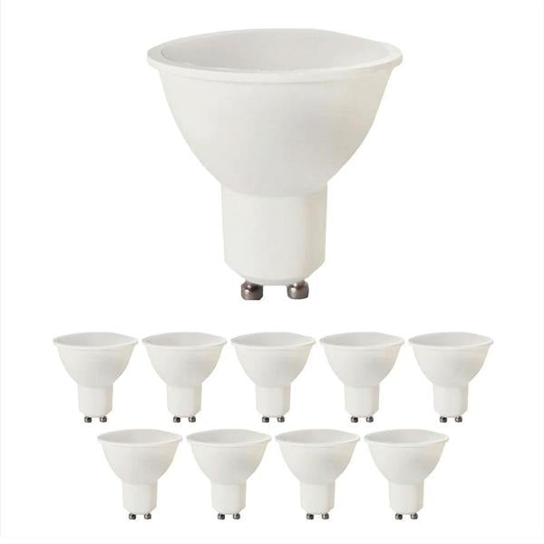 ENER-J Pack of 10 Units, Dimmable GU10 LED Bulbs, 7W (50/60W Halogen Replacement), 120° Wide Beam, 500LM Recessed Lighting Bulbs - 4000K
