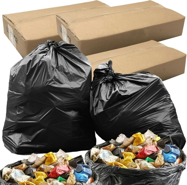 80L Strong Large Black Rubbish Waste Bin Liners 140 Gauge Ideal For Home & Office