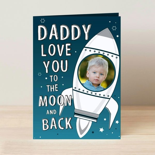 Personalised Memento Company Personalised Moon & Back Photo Upload Card