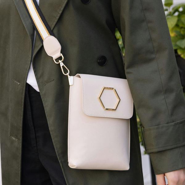 Alice Wheeler Brompton Crossbody Bag – Gold Honeycomb Bee