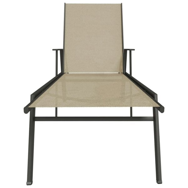 Berkfield Sun Lounger Steel and Textilene Fabric Cream