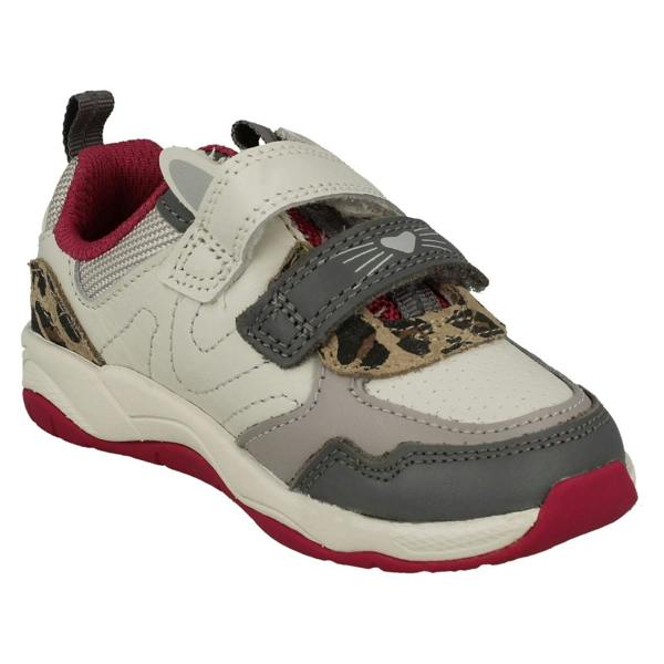 Clarks Childrens PLAYPRINTS Collection By Clarks Big Cat Print Detailed Trainers Clowder Run T
