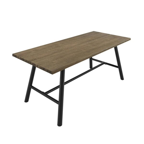 Wyld Haus Northmere Coffee Grain Wood Effect and Black Metal Dining Table