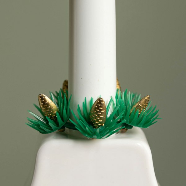 Samuel Alexander 41cm Battery Operated Light up White Christmas Candle Bridge with 7 Warm White LEDs