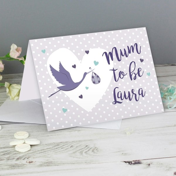 Personalised Memento Company Personalised Mum to Be Stork Card