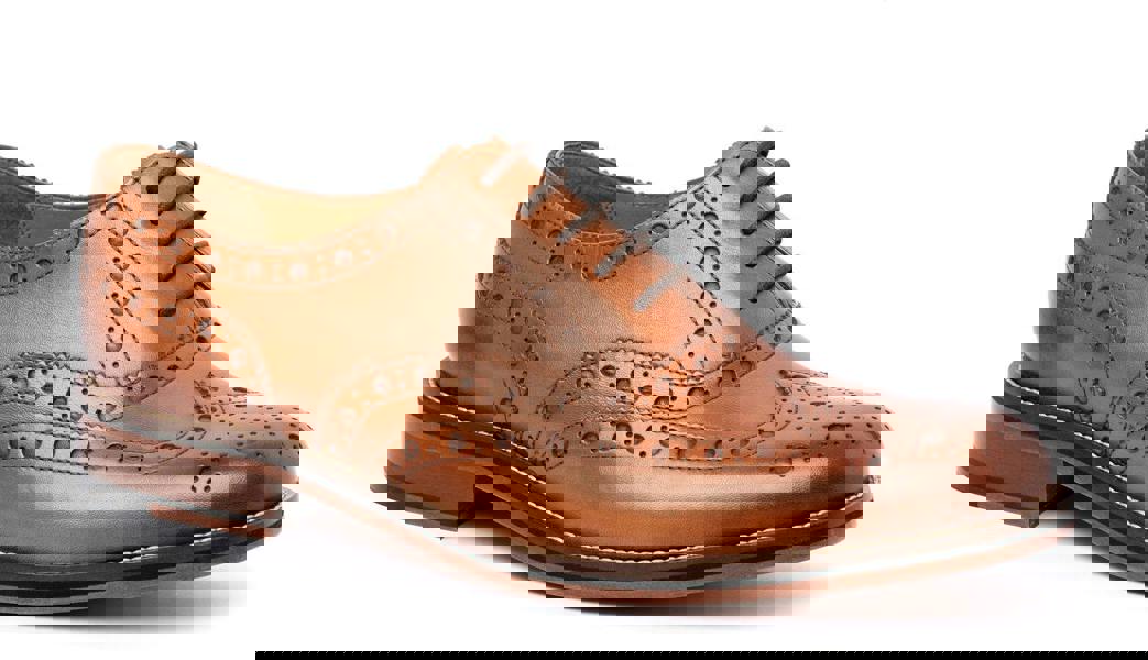 Chapman & Moore Oxford Brogue Leather Men's Tan Burnish Shoes