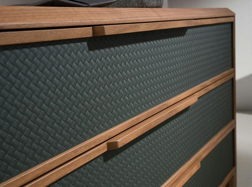Angel Cerdá Dark green and walnut pvc chest of drawers 7150