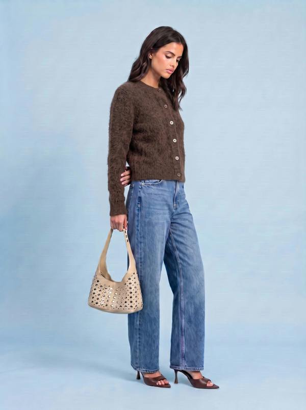 Urban Bliss Wool Blend Textured Boucle Cardigan