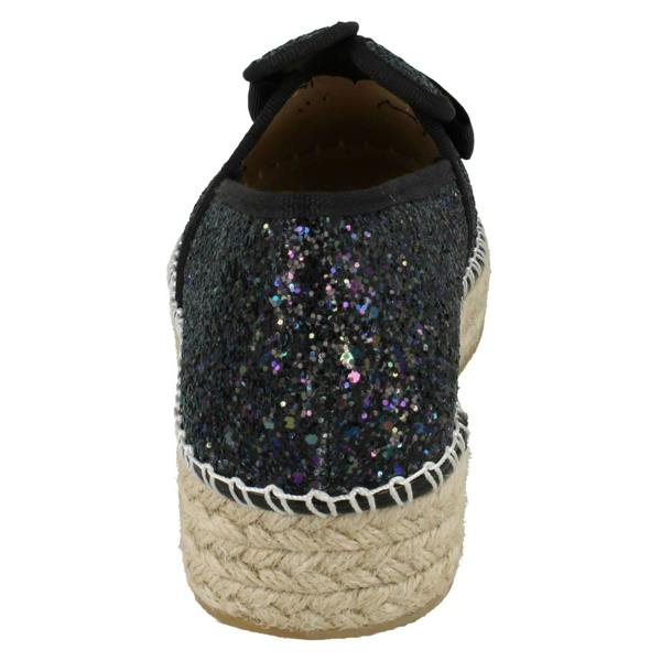 Spot On Ladies Spot On Glitter Bunny Ears Espadrilles