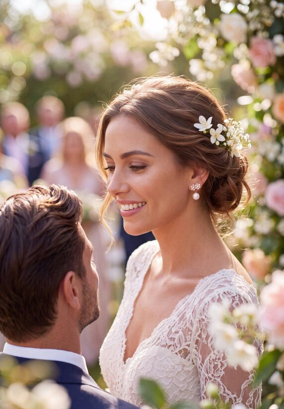 Latelita Bouquet And Pearl Drop Earrings Gold