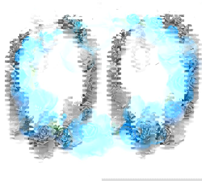 Rosettes Head Garland - Aqua