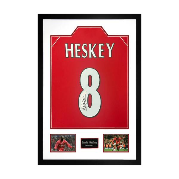 Emile Heskey Signed Liverpool Shirt Premium Frame