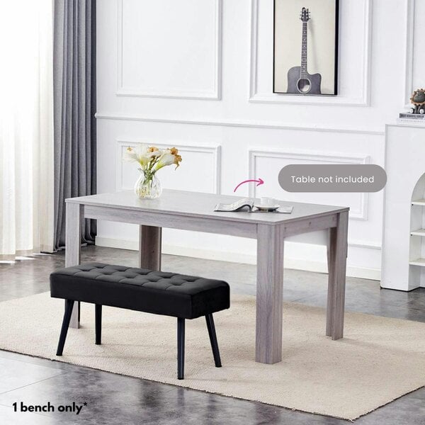 Kosy Koala Black Velvet Dining Bench Dining Room Furniture