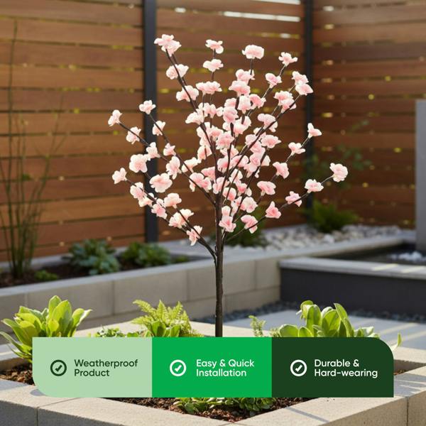 Gardenwize Solar Cherry Blossom Tree with 100 LED Lights