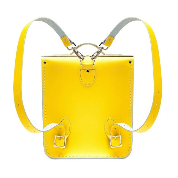 Pastel Daffodil Yellow Leather City Backpack - Backpack - Zatchels
