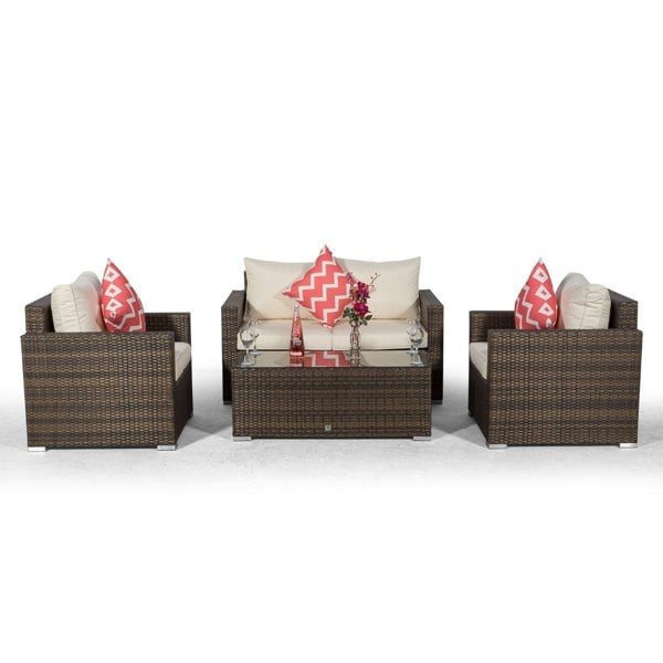 Giardino Sydney 4 Seater Rattan Conversation Sofa Set with Coffee Table