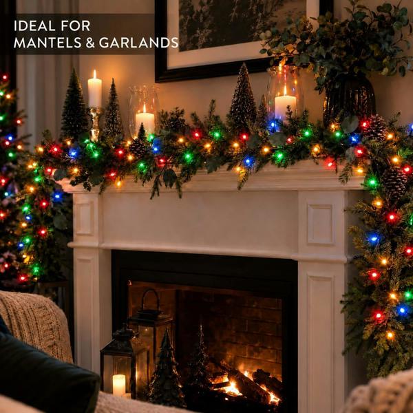 Multicolour Fairy String Lights with 8 Modes, Mains Power, Memory and Auto Timer, Green Cable, 300 to 1000 LED Options image 9