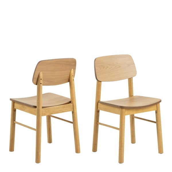 Furniture To Go Barlow Dining Chair in Matt Oak Set of 2