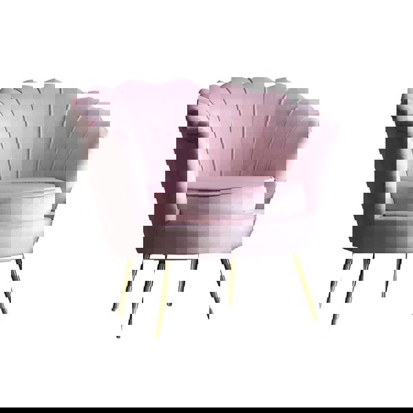 Shell Armchair, Velvet-Weilai Concept-Pink-Weilai Concept