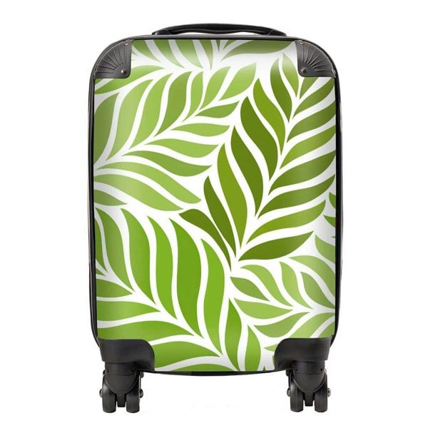 Warren Reed Green Leaf Pattern Suitcase