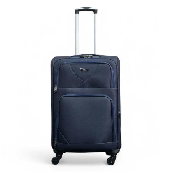 Infinity Luggage Soft Shell Lightweight Nylon Suitcase Set 4 Wheel Travel Case Holiday Bags