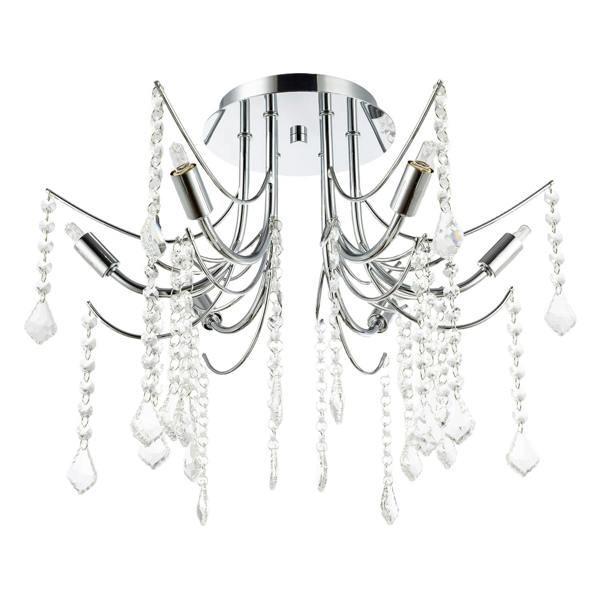 Elegant Semi Flush Chandelier Ceiling Light Fitting in Polished Chrome Image 3