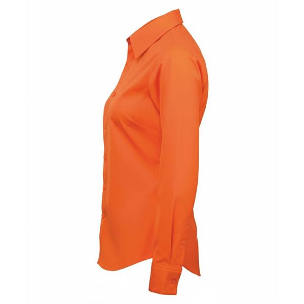 Premier Womens/Ladies Poplin Long-Sleeved Blouse - Orange