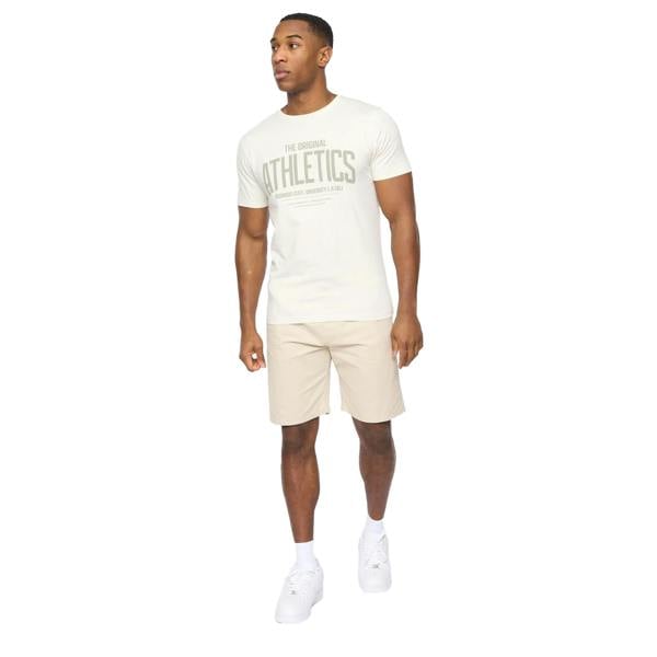 Crosshatch Mens Blansmoore Elasticated Waist Shorts - Light Stone - 