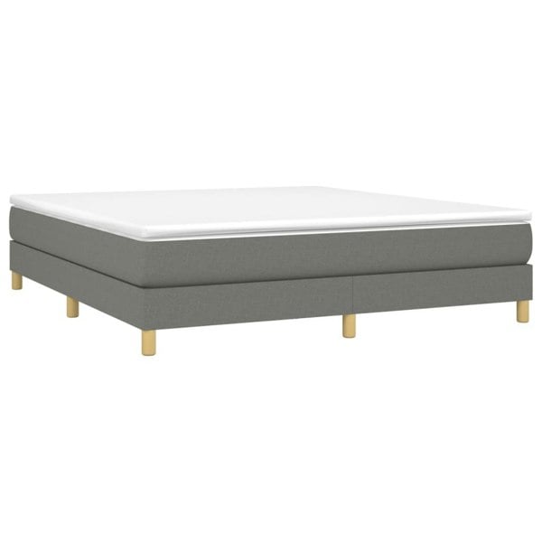 Berkfield Box Spring Bed Frame Dark Grey 180x200 cm 6FT Super King Fabric