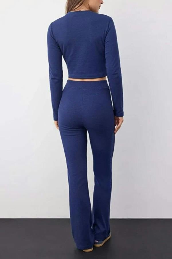 WOVCOR 2-Piece Slim Fit Knit Top & Pants Set