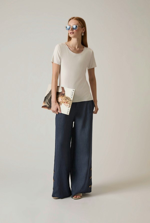 James Lakeland Short Sleeve White Top