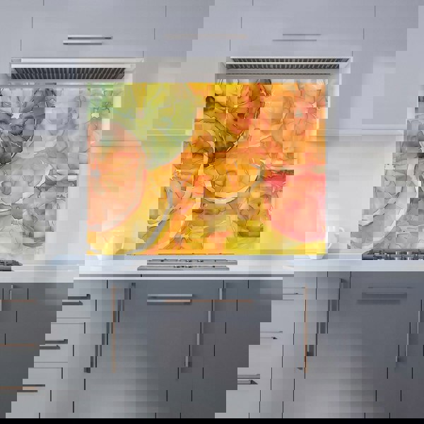 Warren Reed - Designer Citrus Swirl: Vibrant and Abstract Kitchen Splashback