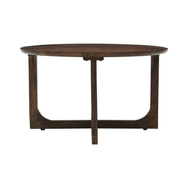 IH Design Monco Natural Mango Wood Round Coffee Table - Dark