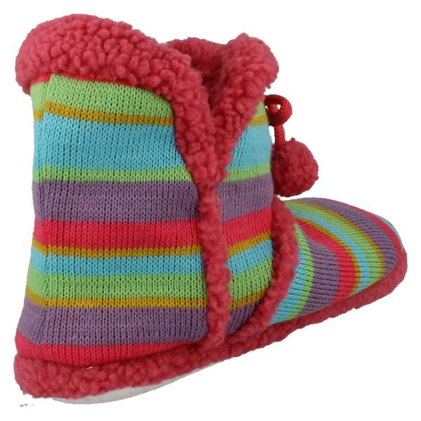Spot On Girls Spot On Flat Pom Pom Detail Bootee Slipper