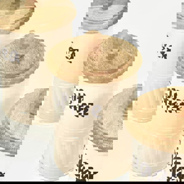 HOMESCAPES Set of 3 Cream Tea, Coffee, Sugar Canisters