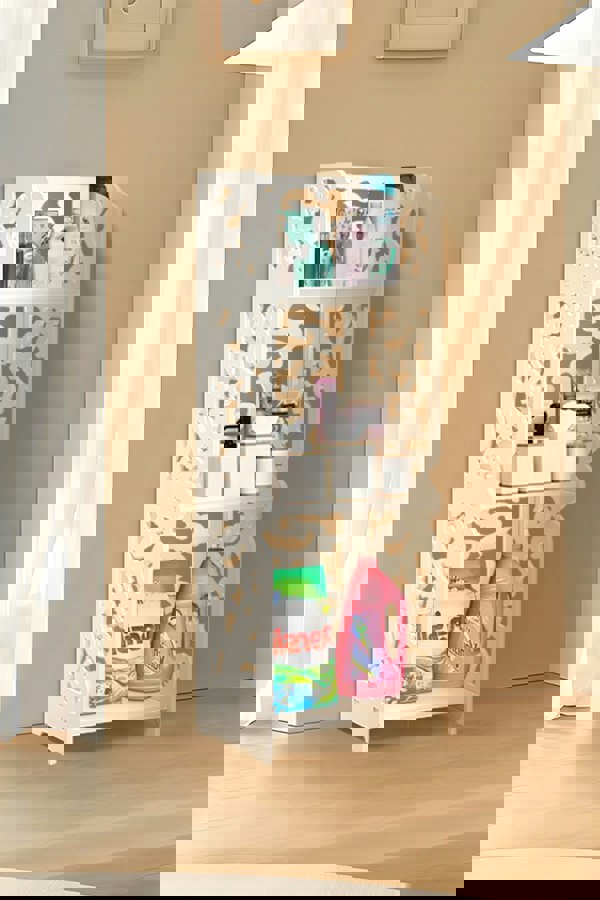 Living and Home White 3 Tier Corner Shelf Unit Freestanding Small Corner Shelves